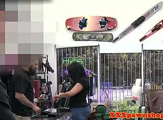 Spex Pawnee Drools on Pawnbroker's Dick Hidden Cam Blowjob Bent Over!