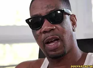 tatted blondie licks rapper's huge black cock in various positions