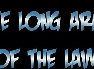 Blue Steel: The Long Arm Of The Law In Muscular 3D Cartoon Style.