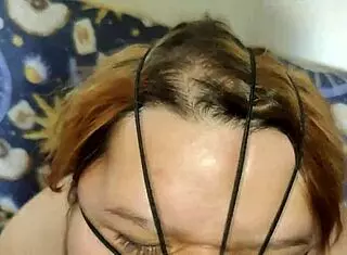 Chubby Teen In Bondage Gets Face Fucked And Cum On Nose