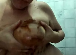 Chubby Amateur Masturbates With Chocolate Until Orgasm
