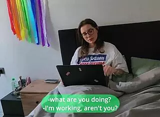 Step Sis Unaware Of Cum On Back During Massage