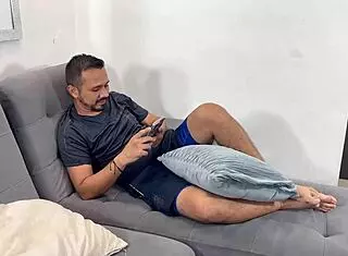 Mia Montiel gets fucked by old stepdad in doggystyle while alone