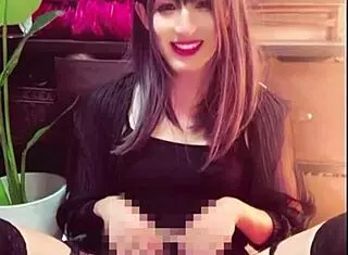 beautiful asian ladyboy masturbates quietly in public toilet