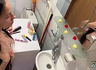 step mom shares hotel bed with step son for surprise creampie 😱