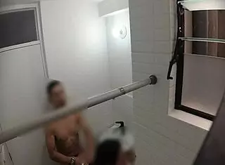 Spying On Spanish Teacher Fucking Her Lover In Public Bathroom