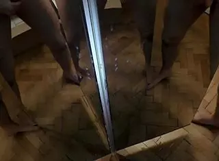 ONE MAN FACES 6 COCKS in MIRROR CUMSHOT