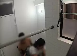 Spying On Spanish Teacher Fucking Her Lover In Public Bathroom
