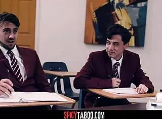 Busty Mature Teacher Gangbanged By Four Students