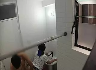 Spying On Spanish Teacher Fucking Her Lover In Public Bathroom