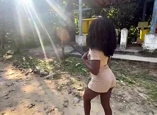 Watch The Ebony Goddess Give Pussy At Waterfall!
