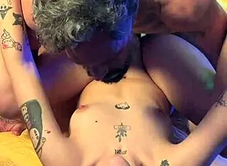 The mature brazilian man fucks his petite young girlfriend passionately