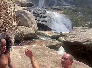 Watch The Ebony Goddess Give Pussy At Waterfall!