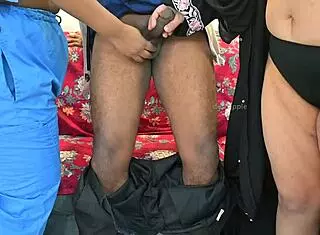 Doctor, nurse, and patient have a threesome in the hospital