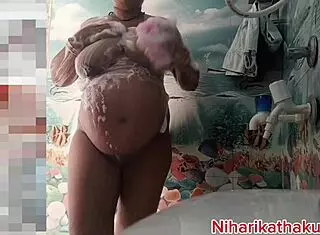 Indian Solo Bath with Pussy Fucking in Bathroom