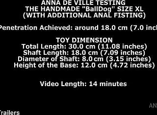 anna de ville tests handmade balldog size xl with anal fisting