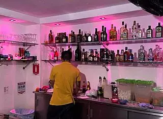 Bartender Seduces Me with Pierced Nipples and Fucks Bareback