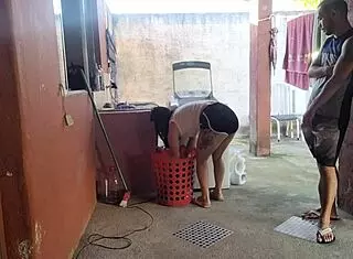 my wife left and the maid couldn't resist my hard cock