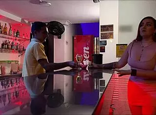 Bartender Seduces Me with Pierced Nipples and Fucks Bareback