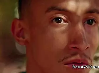 gay cowboy anal fucks muscle black man at camp 😏