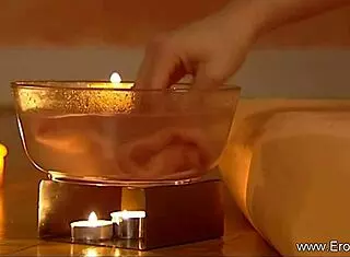 Amateur gives twisting handjob massage with blowjob