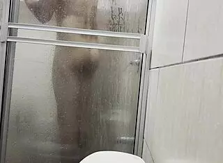 they spy on me masturbating with cousin's panties in the bathroom