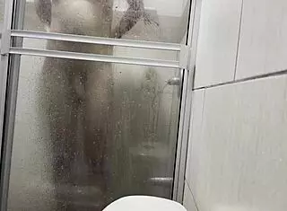 they spy on me masturbating with cousin's panties in the bathroom