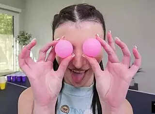 Julia James' Fuck Hole Filled After Pong Loss!