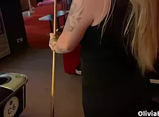 Pool game leads to public toilet slutty blowjob, want to see?