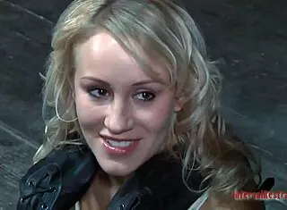 naughty babe tied up gets whipping domination