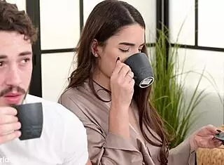 Stunning brunette candie luciani tempts masseurs into dp threesome