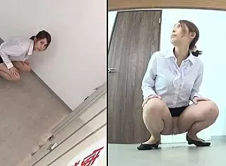 화장실에서 팬티 적시는 귀여운 일본 아마추어, 공개 도촬