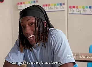 i arrive late to class and get my first anal from lolly dames and mighty dee