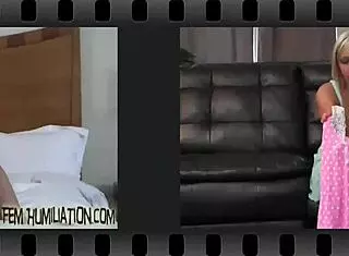 Femdom starts your pov feminization in lingerie