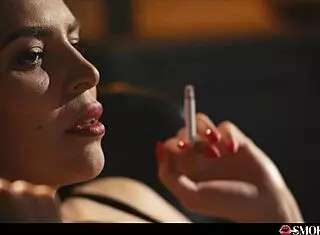 hot brunette touches herself in lingerie