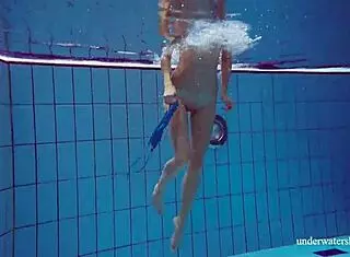 martina's tight pussy in blue bikini underwater