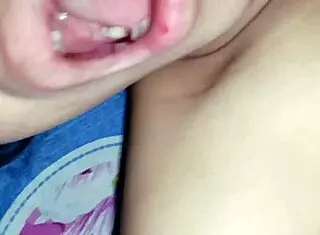 How does this village girl achieve creamy orgasms with her wet pussy?