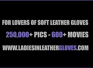 busty british babe teases her pussy in leather lingerie