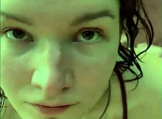 Descriptive horny teen with curly hair sucking dick and titjob on public beach