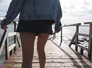Romantic Public Walk With Vibrator In Petite Pussy