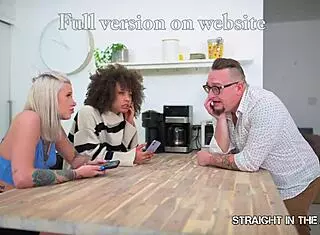 two babes get anal nailed hard in interracial threesome