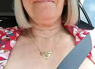Housewife Feels Thrilled Riding with Tits Exposed