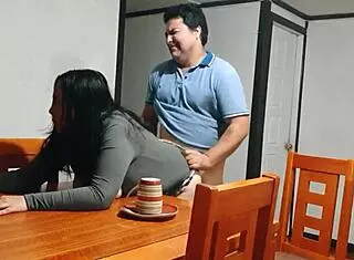 Passionate Fucking With Stepmother During Breakfast Roleplay