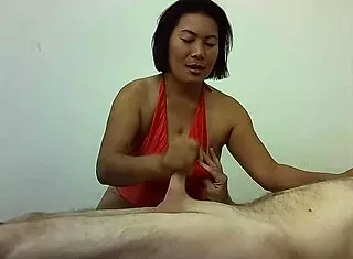 Oh, Thaiger Sucks And Jerks In Red Dress!