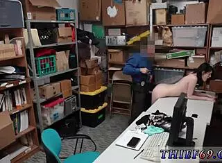 Petite Brunette Teen Gets Anal In Police Uniform