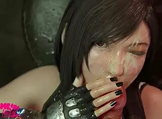 I get a super cute blowjob from tifa