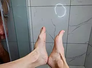 Sexy young 18+ milf teasing my cock with her sexy feet and toes