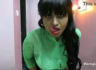 subtle tease as big-boobed horny indian milf reveals her naked curves