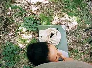 Pov backstage freeuse jerking on ponytail brunette during meditation, huge facial 😏