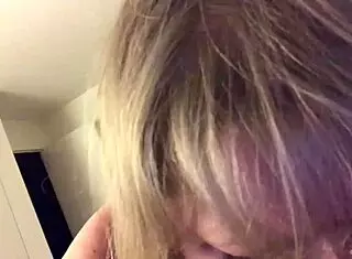 Curvy blonde milf Jenna Jaymes gives blowjob to monster cock in short clip.